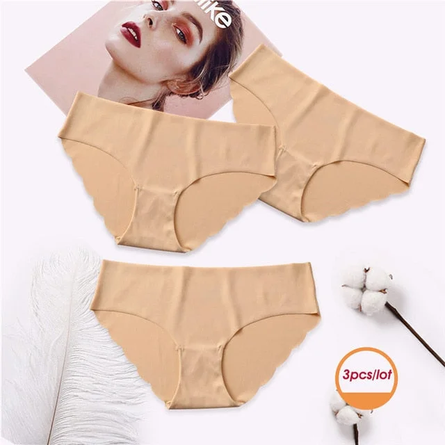 3PCS/Set Seamless Panties Set Underwear Women Female Intimates Fashion Girls Low-Rise Briefs 8Colors Lingerie 2019 Drop Shipping