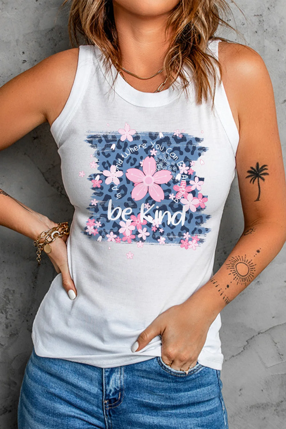 Be Kind Cherry Blossom Tank Top