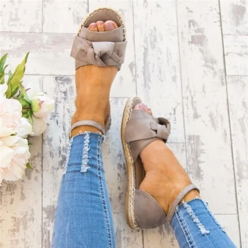 Women's Sandals Bow Flat Sandals Women Shoes Ankle Strap Summer Sandals for Beach Woman Casual Shoes Deodorant Out Shoes 2021