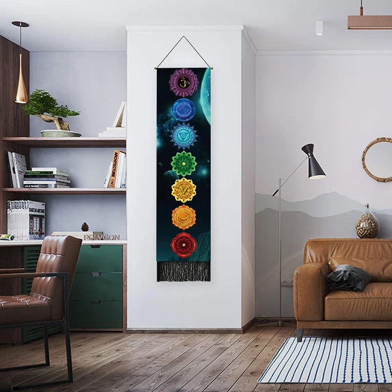 Rectangular Bohemia Wall Hanging Snake Tassel Tapestry Black Moon Wall Background Blanket Home Livingroom Office Wall Decoration