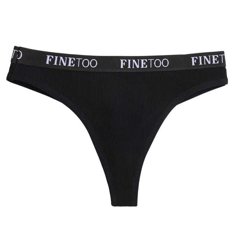 FINETOO Women G-string Cotton Thong M-XL Letter Design Femme Underwear Sexy Panties Underpant Intimate Thong Girl Panty Lingerie