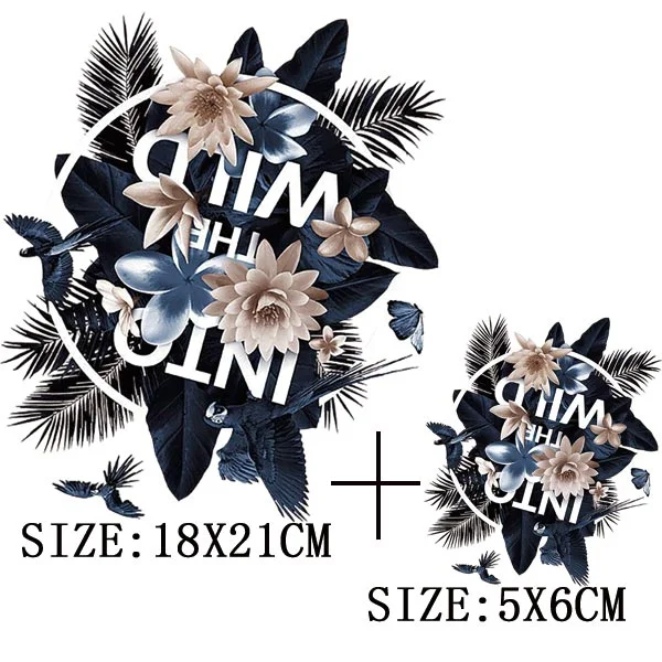Beautiful Flowers Thermal Sticker On T-shirt DIY Washable Patches On Clothes Funny Design Iron On Transfer For Hoodies Bag Decor