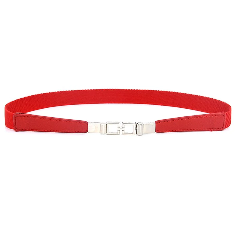 1Pcs Fashion Women PU Black White Waist Band Thin Elastic Waist Belt Dress Apparel Accessories Cinturon Mujer 4 Colors