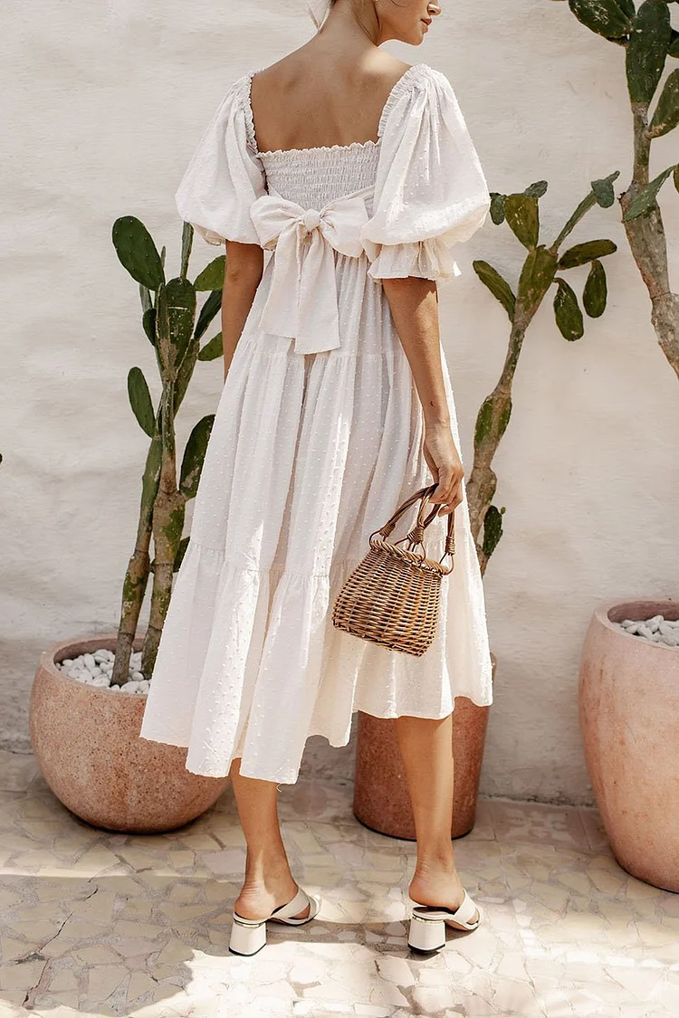 Puff Sleeved Midi Dresses
