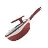 Ceramic non-stick frying pan less oil smoke cooking pan household induction cooker gas stove universal steaming and cooking pan