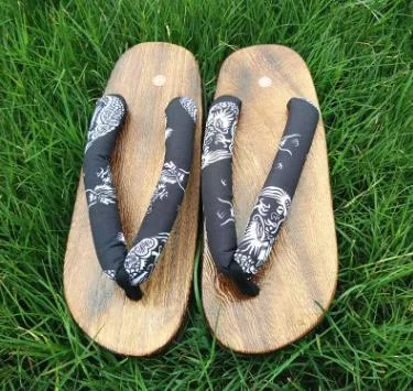 Vstacam Geta Anime Anime Cosplay Costumes Japanese Geta Sandals Summer Sandals Men Flat Wooden Shoes Clogs Slippers Flip-flops