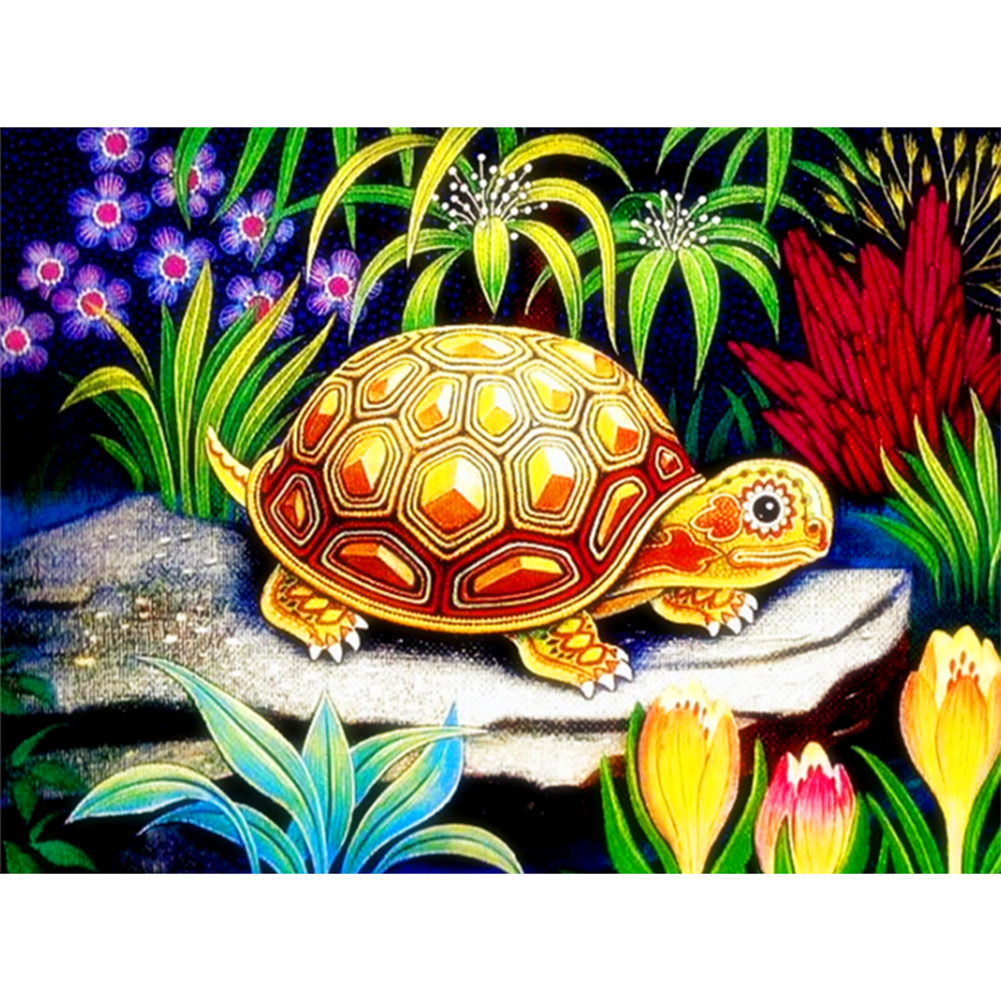 

45*35CM - Round Drill Diamond Painting - Tortoise, 501 Original