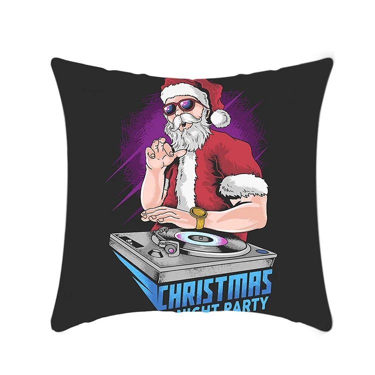 18 x 18 inch Christmas Cushion Cover Rockin' Santa | AvasHome
