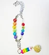 LGBT gifts, rear view mirror car charm, gay pride flag rainbow love charm