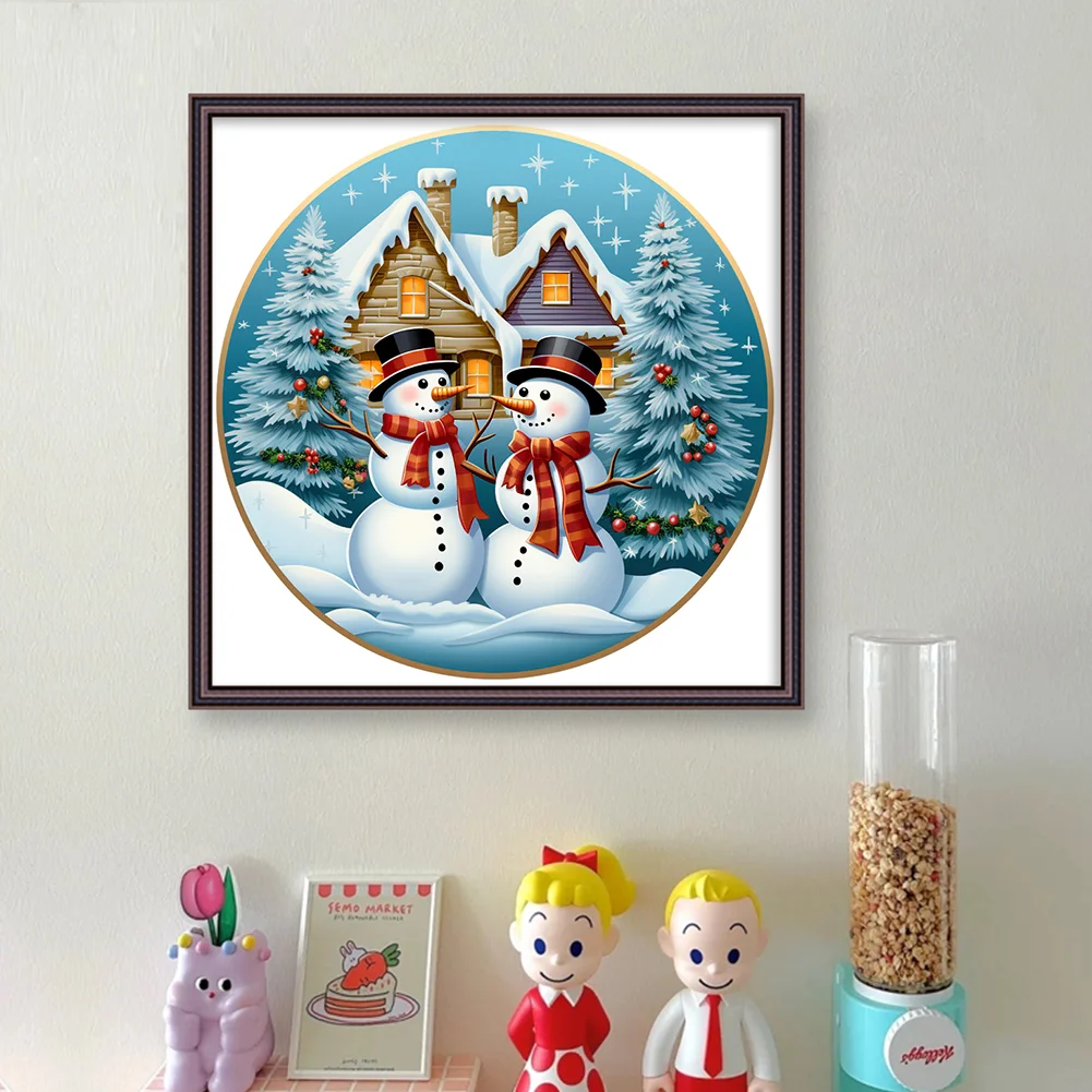 DIY Stamped Cross Stitch 11CT Full Embroidery 40*40cm - Christmas Snowman