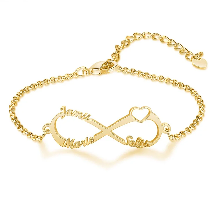 Personalized Infinity Name Bracelet Custom 3 Names Love Bracelet