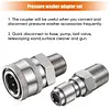 3/8 Inch Power Washer Quick Connect Kit Stainless Steel Adapter Set Power Washer Adapter Fittings Female/Male NPT Thread 12 Pcs 5000 PSI