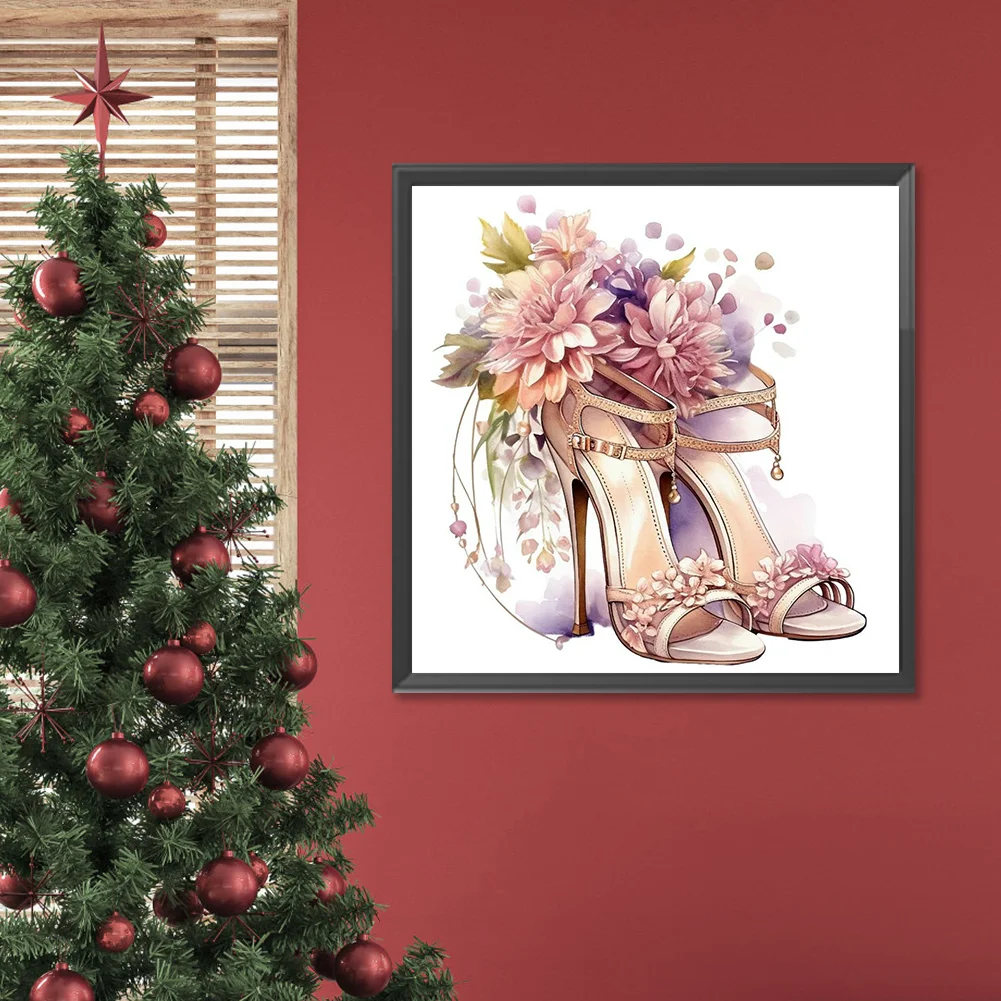 Full Round Diamond Painting 30*30cm - Flower High Heels