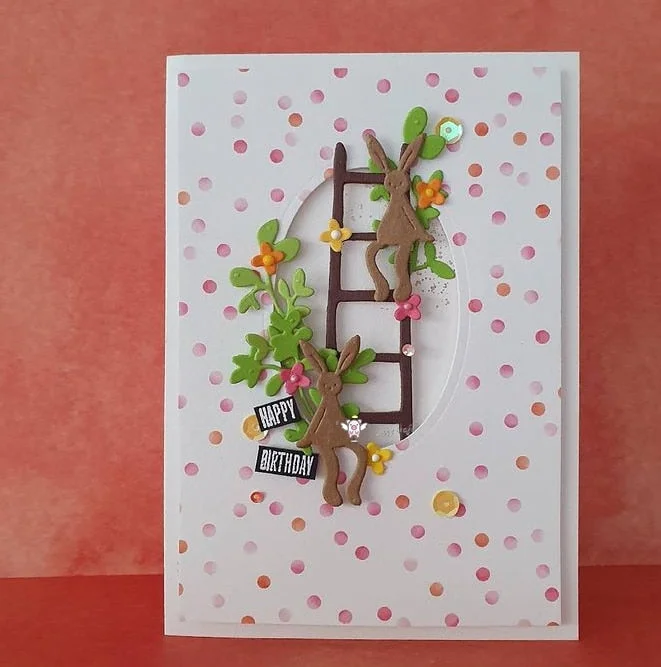 Piggy Craft metal cutting dies cut die mold Stairs flowers leaves Scrapbook paper craft knife mould blade punch stencils dies