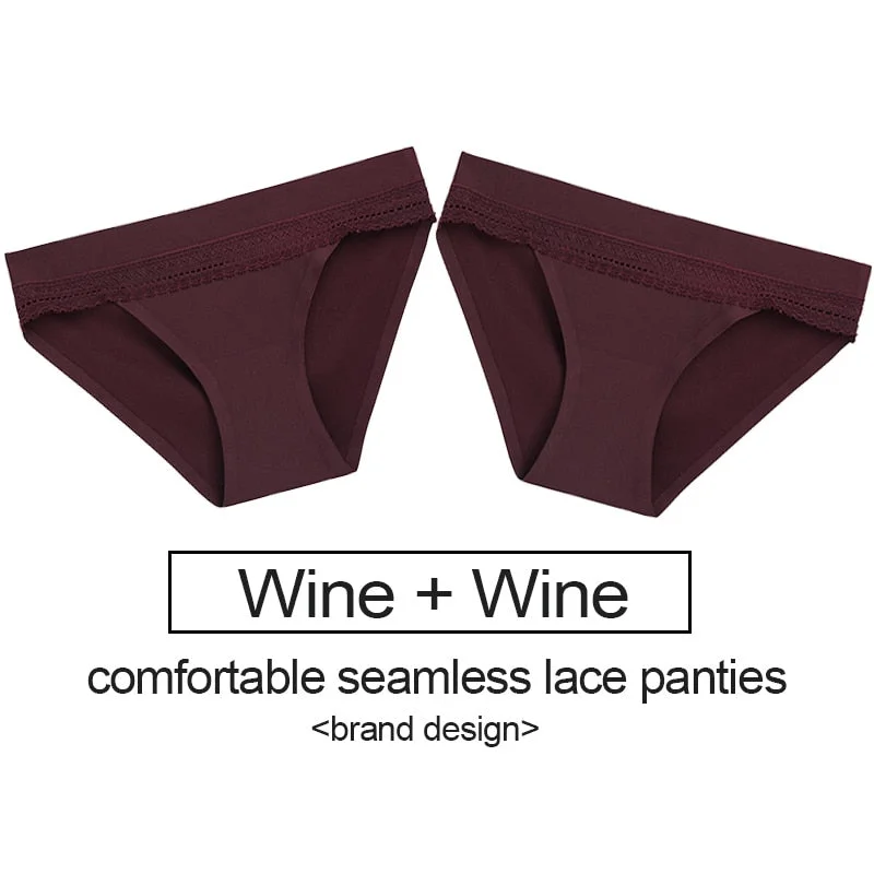 2PCS/Set Lace Panties Women's Underwear Female Lingerie Seamless Panties Underpants Sexy Briefs Intimates Woman Girls Pantys