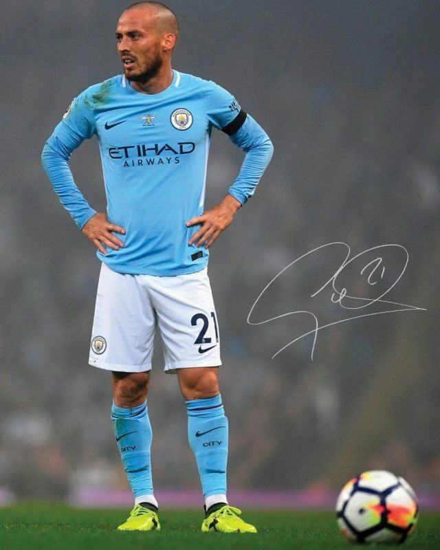 David Silva - Manchester City Autograph Signed Photo Poster painting Print