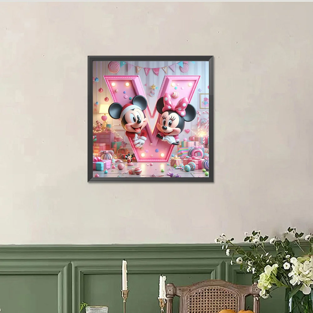 Full Round Diamond Painting 40*40cm - Disney Mickey Minnie Alphabet