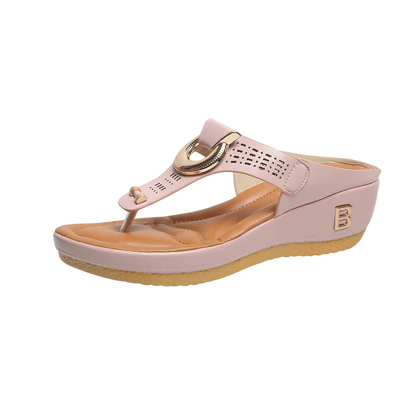 Yyvonne Large-Size Sandals Fashion Jacket Flip-Flops And Thick-Bottomed Sleek Roman Cool Slippers