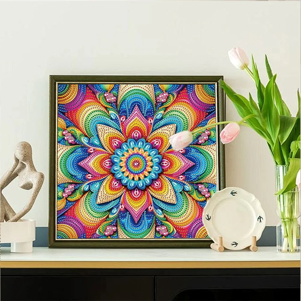 Diamond Painting - Partial Special Shaped Drill - Mandala(Canvas|30*30cm)