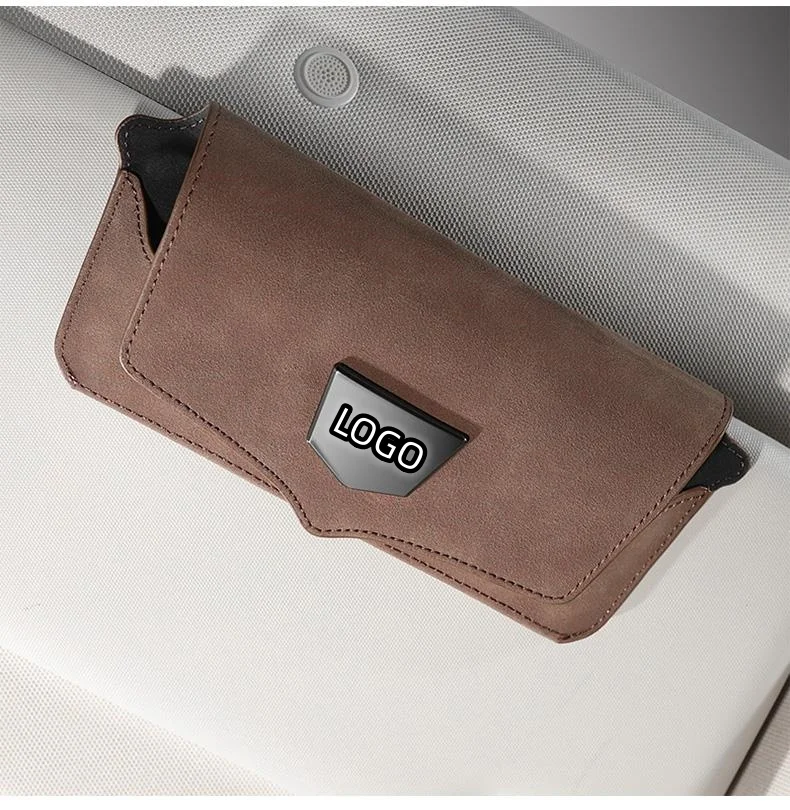 Suede Leather Car Glasses Case