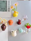 8pcs Cute Ceramic Vase Refrigerator Magnets Fridge Magnets Refrigerator Stickers