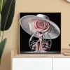 Kit de Peinture Diamant | Dame portant un chapeau, peinture diamant sp&eacute;ciale partielle 30 x 30 cm / 11,8 x 11,8 pouces