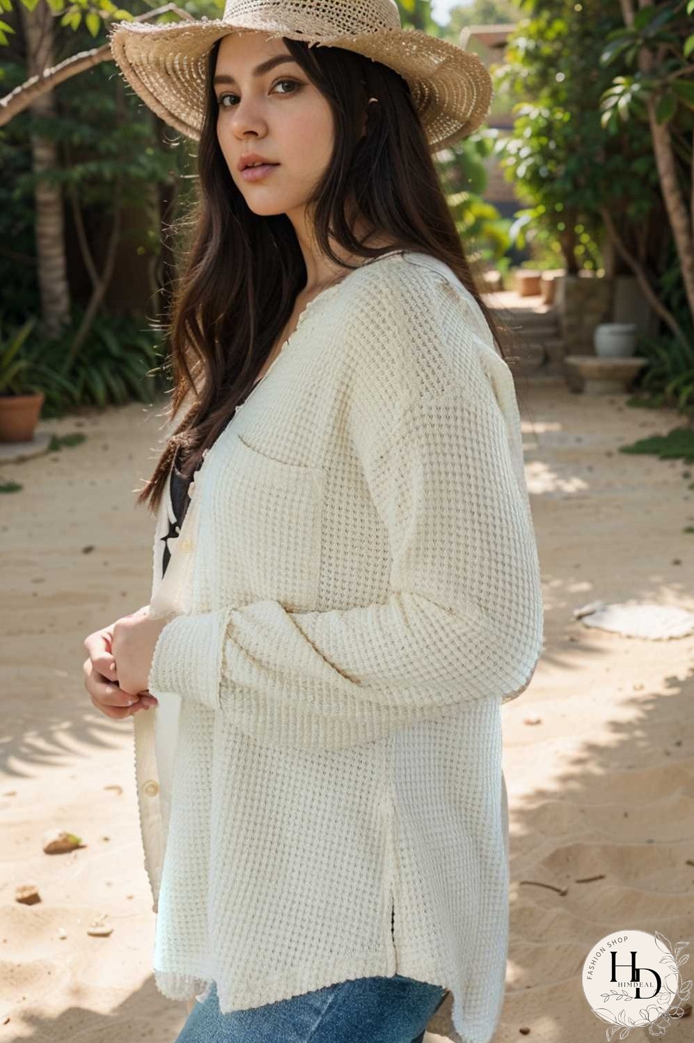 deep v neck long sleeve knitted sweater