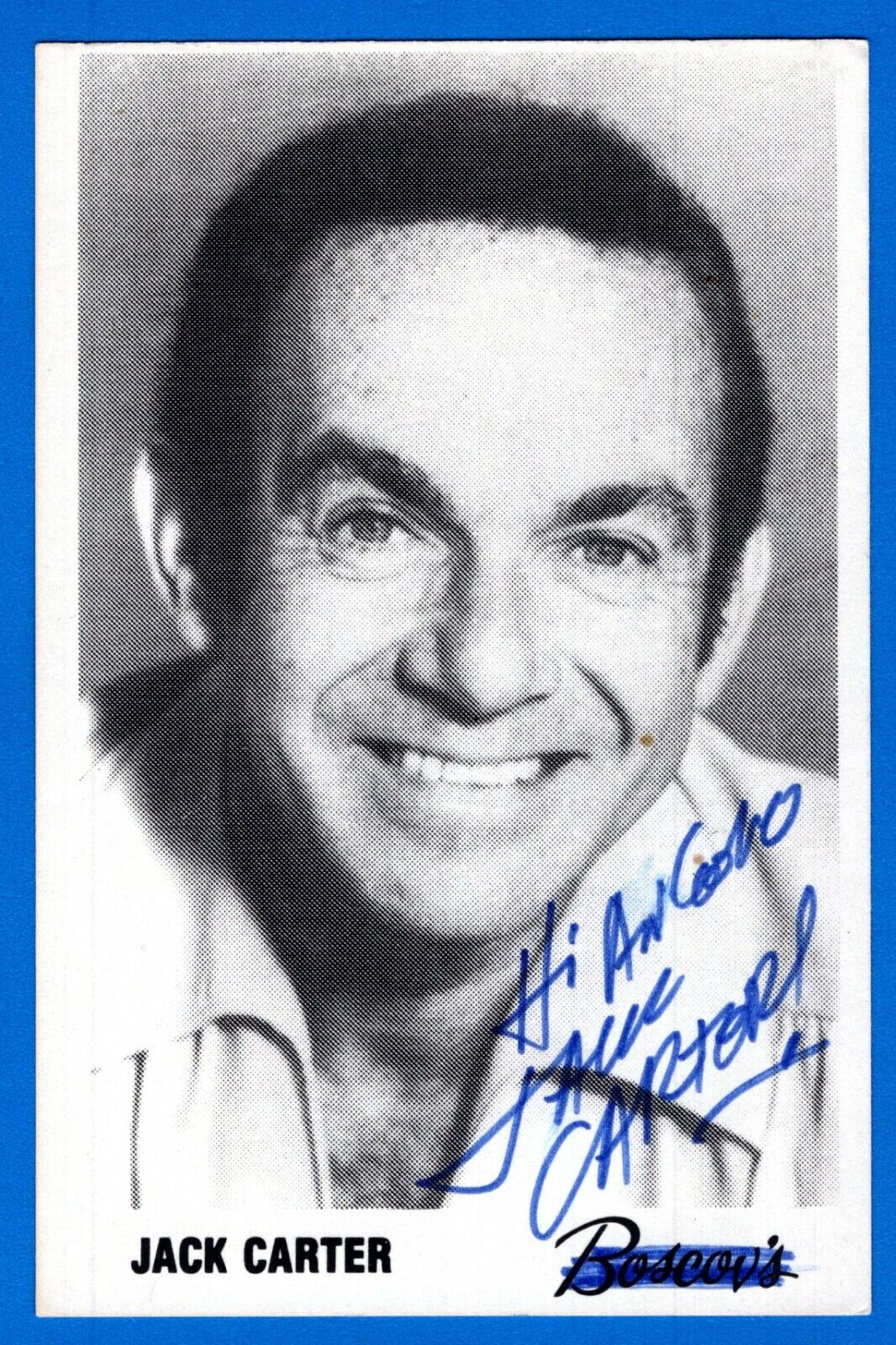 Jack Carter Actor Comedian Hand Signed Autograph 3.5x5.5 Photo Poster painting