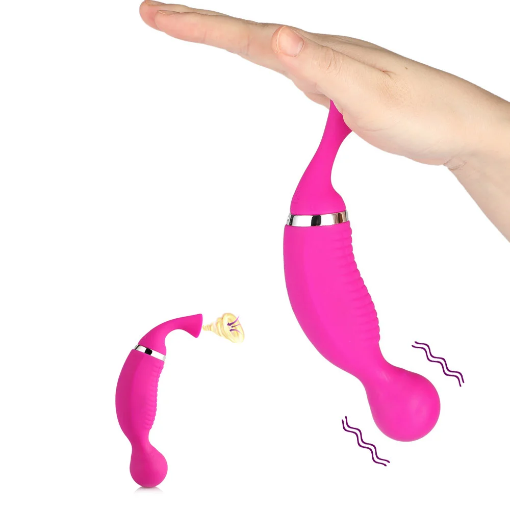 Seahorse Double Head High Intensity Clit Sucker Suction Vibrator - Rose Toy