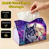 Diamond Painting PU Moon Wolf Tissue Box Tissue Holder