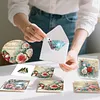 6pcs Poinsettia DIY Diamond Painting Cards Art 15x15cm for Adults