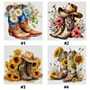 (Multi-Style) Flowers Boots And Cowboy Hat-11CT Stamped Cross Stitch 40*40cm/15.75*15.75in