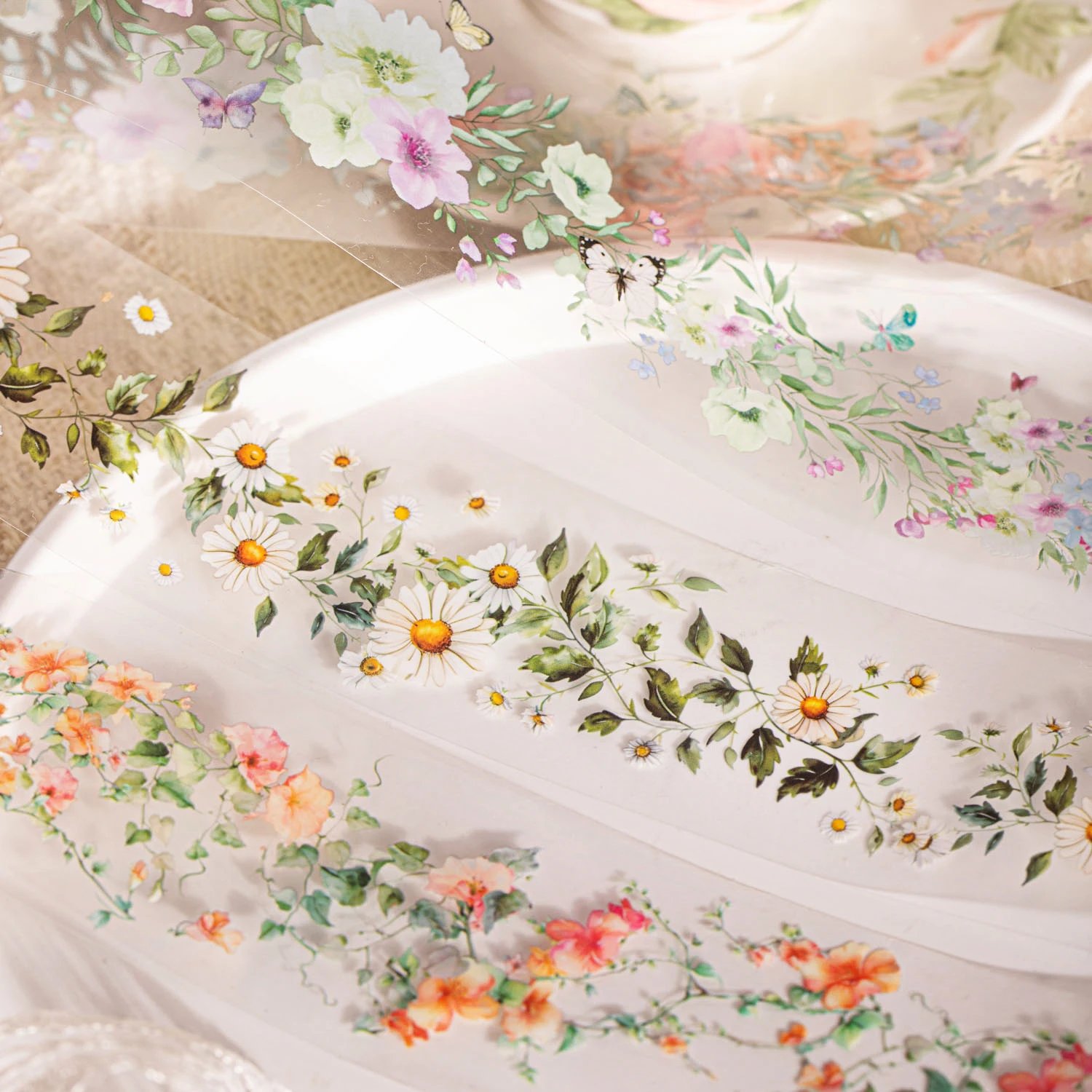 PET 테이프 - 50mm*200cm 나뭇가지 덩굴 꽃 그림자 시리즈 빈티지 식물 조경