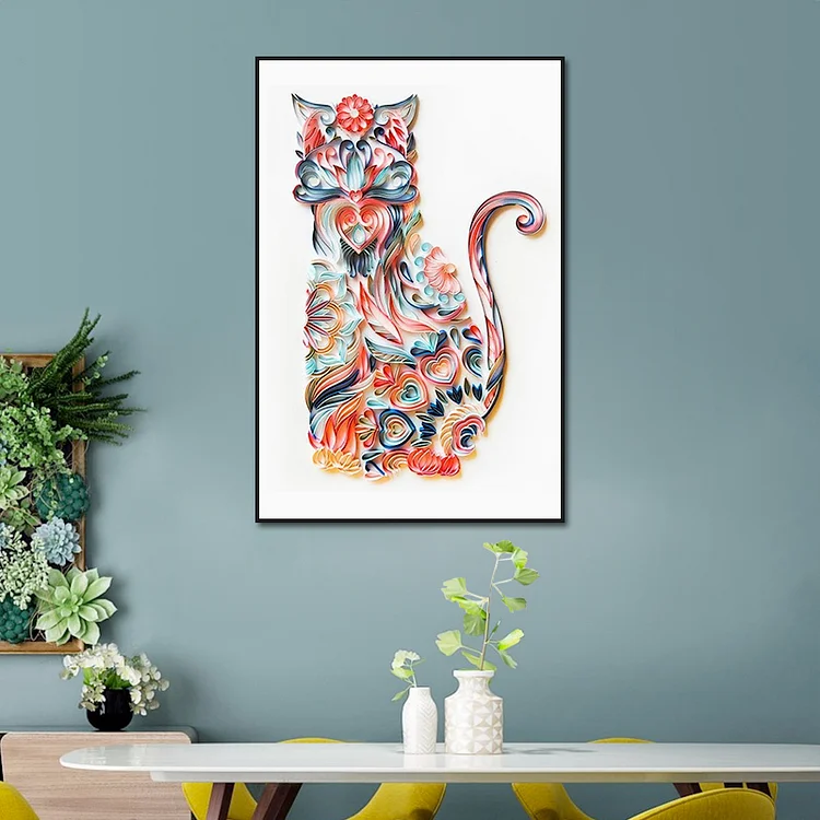 Paper Filigree painting Kit - Cat