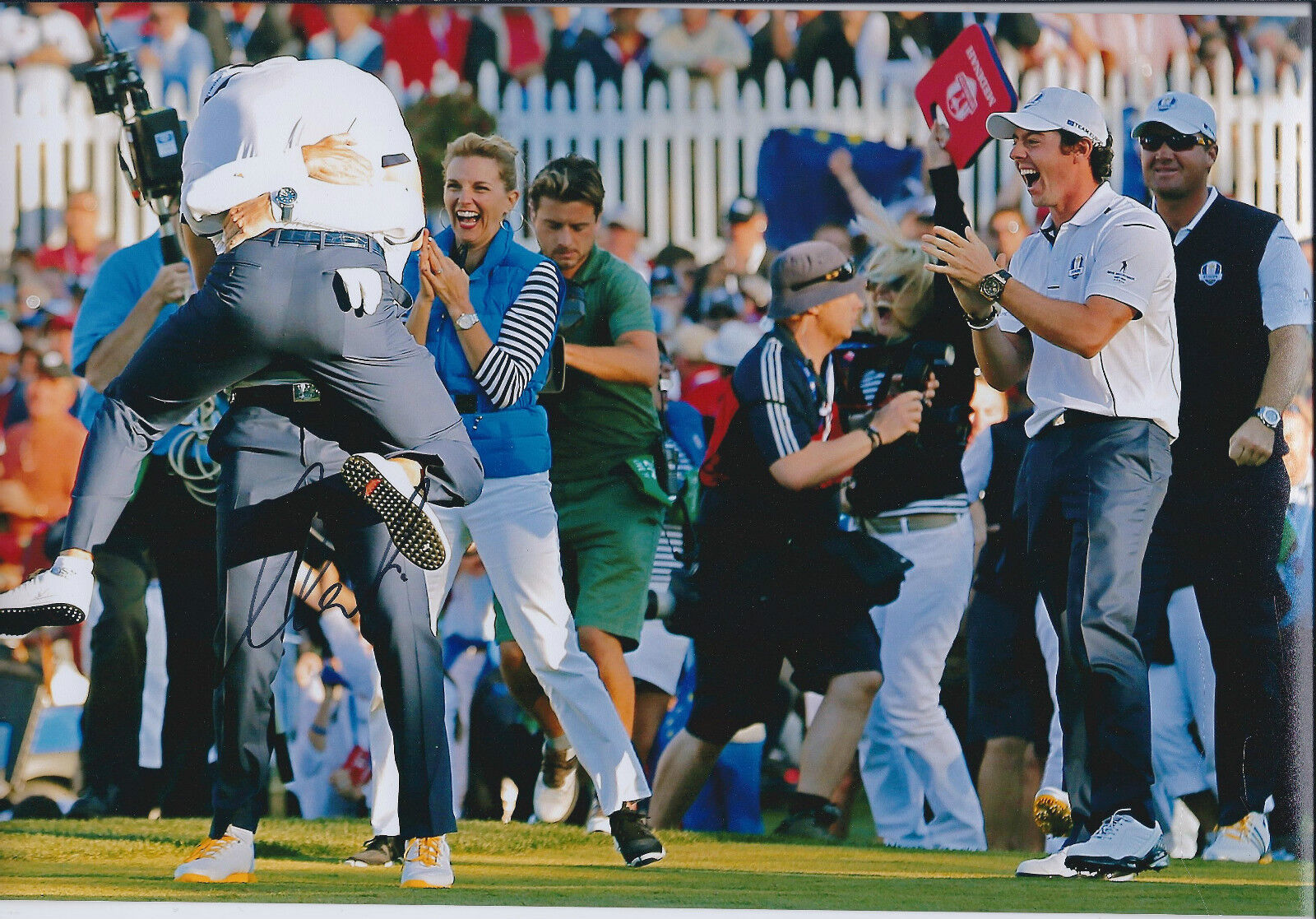 Martin KAYMER SIGNED Autograph 12x8 Photo Poster painting AFTAL COA Celebrates Ryder Cup Win