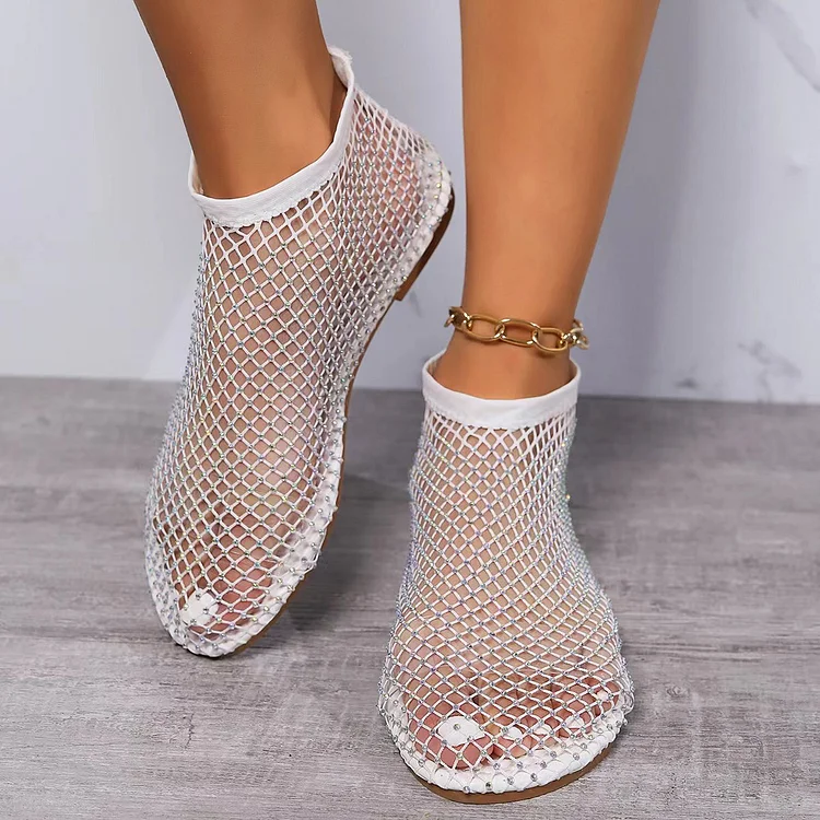 Women's Hollow Stretch Fishnet Stockings and Diamond Sandals shopify Stunahome.com