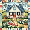 Colorful Mosaic House-11CT Stamped Cross Stitch 50*50cm/19.69*19.69in tapestrymarket