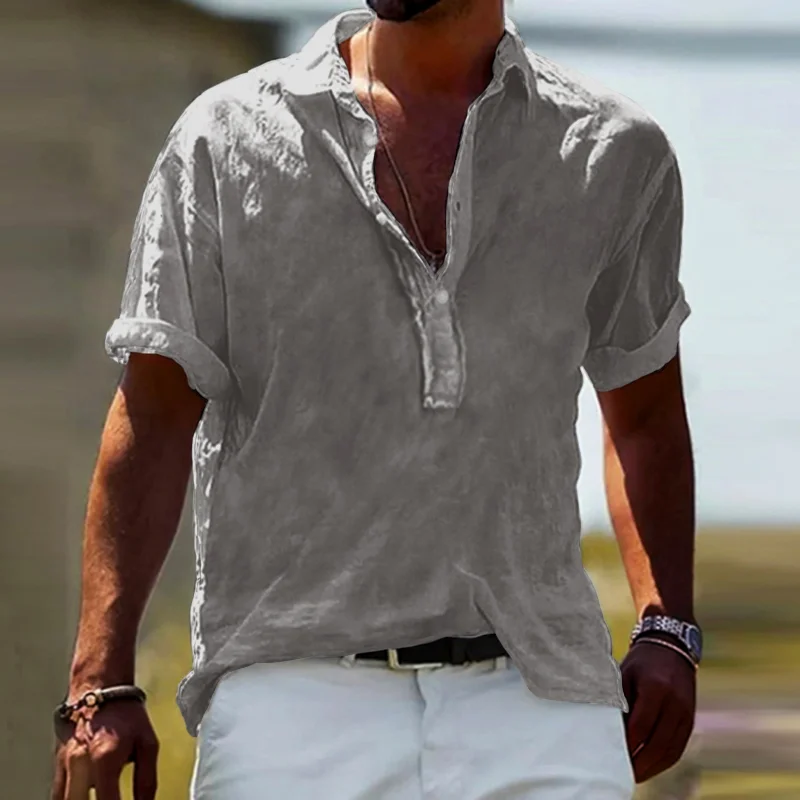 Men's Casual Linen Shirt-inspireuse