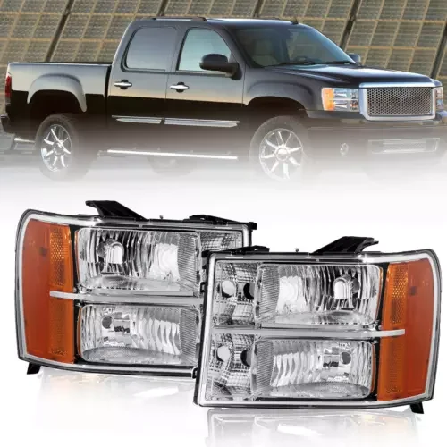 Dronehint Pair Headlights For 2007-2013 GMC Sierra 1500 2500HD 3500HD Crystal Headlamps (For: GMC) Parts