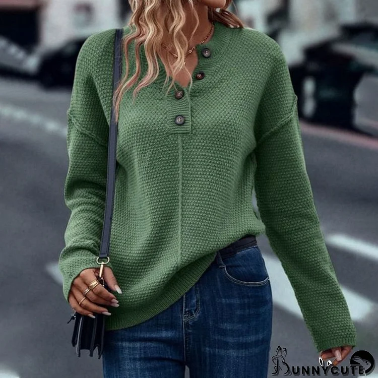 Chic V-Neck Long Sleeve Sweater