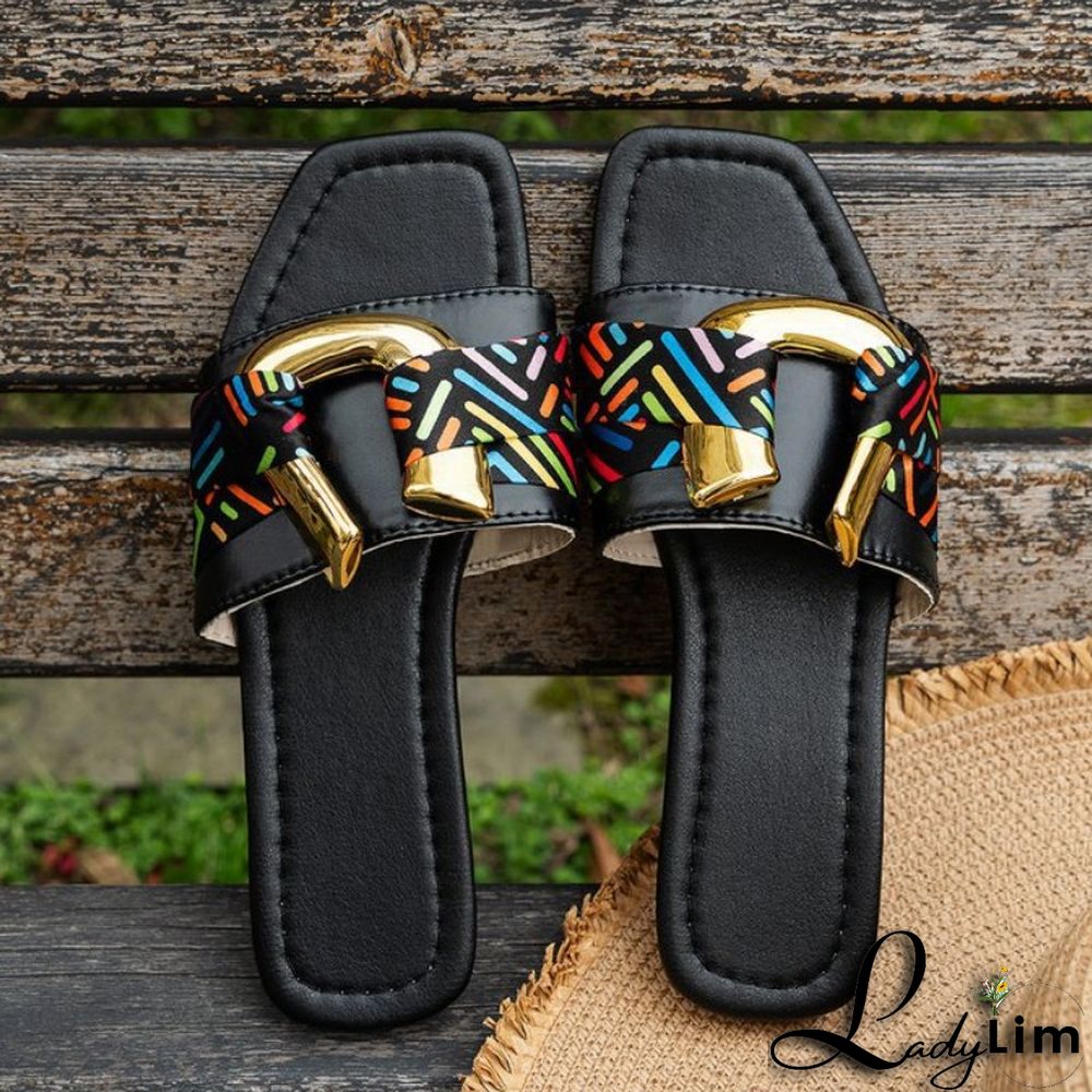 Black Casual Patchwork Basic Square Comfortable Shoes