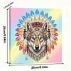 DIY Pearl Painting Wolf for Home Wall Decor with Frame(25x25cm)