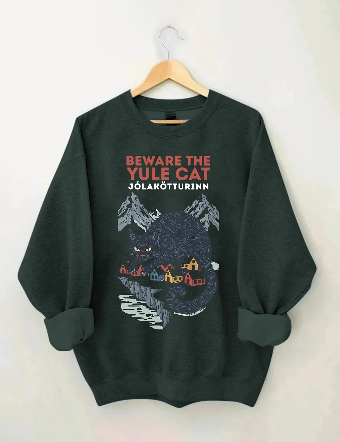 Beware The Yule Cat Icelandic Jólakötturinn Sweatshirt