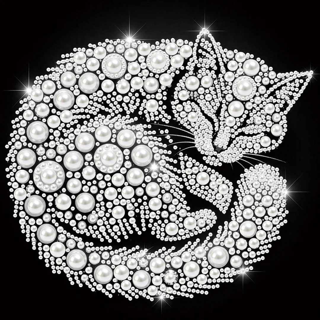 Cat - DIY Pearl Diamond Art Kit With Frame 25*25cm