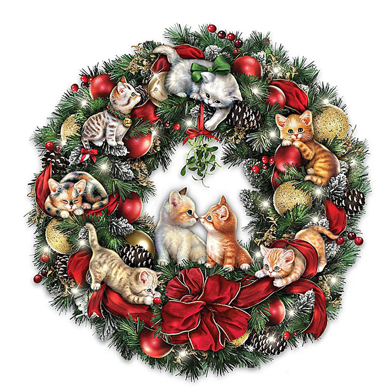 

Christmas Garland - 11CT Stamped Cross Stitch - 50*50CM, 501 Original