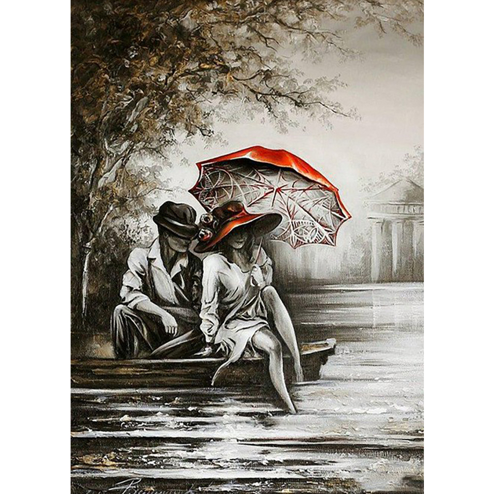 

30*40CM - Elegant Lovers - Round Drill Diamond Painting, 501 Original