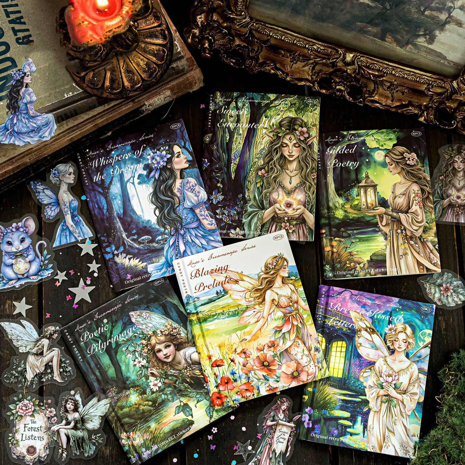 PET 스티커 - 뮤즈 일루전 시리즈 빈티지 매직 엘프 플라워 캐릭터