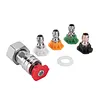 Garden Hose to Mini Power Washer Adapter Stainless Steel Leak-Proof Adapter 3/4 GHT to 1/4 Quick Connector for Car Wash & Outdoor Cleaning