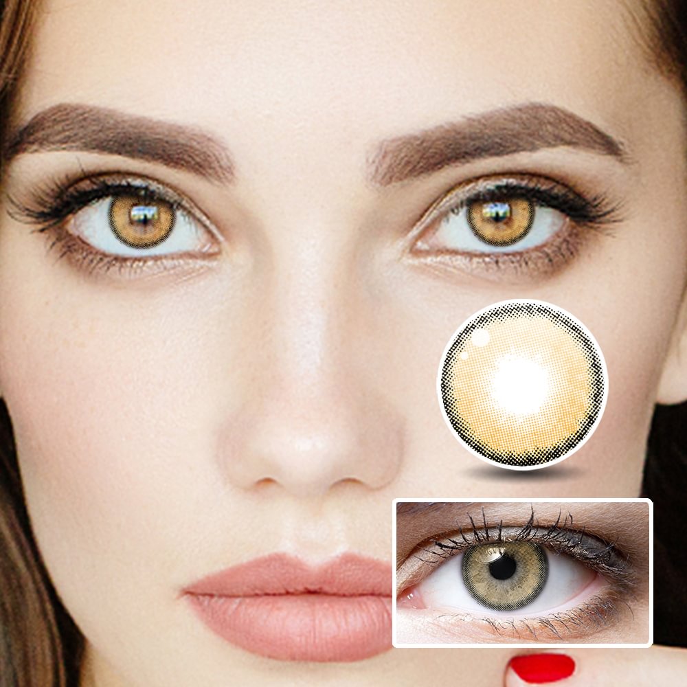 NEBULALENS Mint Brown Yearly Prescription Colored Contact Lenses NEBULALENS