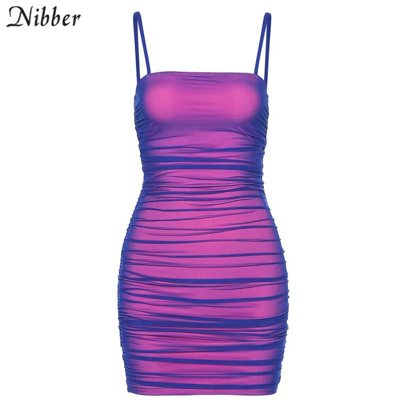 Nibber elegant mesh sling high quality bodycon mini dress women 2020 hot summer sexy club party night wear graphic dress mujer